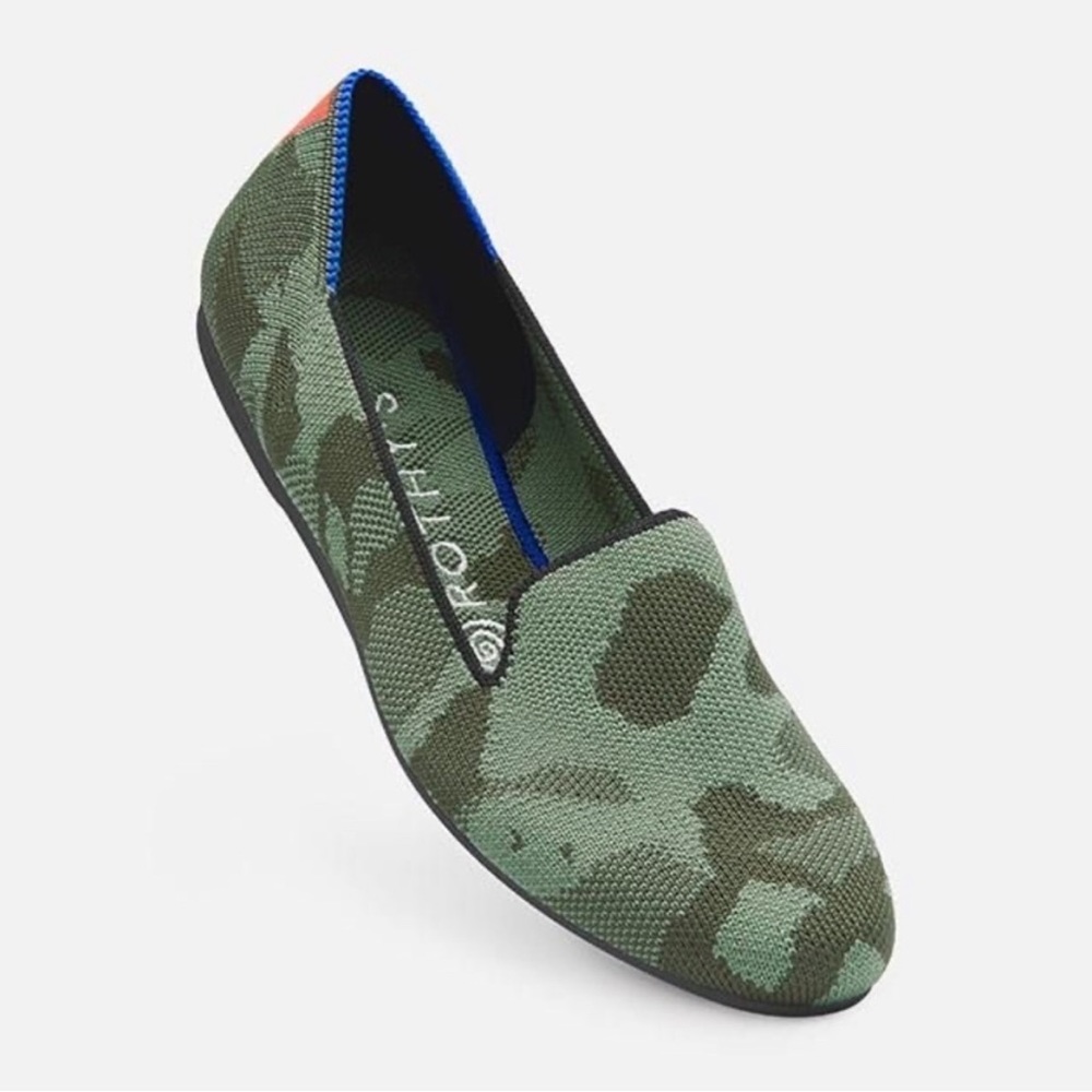 Rothy’s | Green Olive Camo Slip On Flats Loafers Size 10